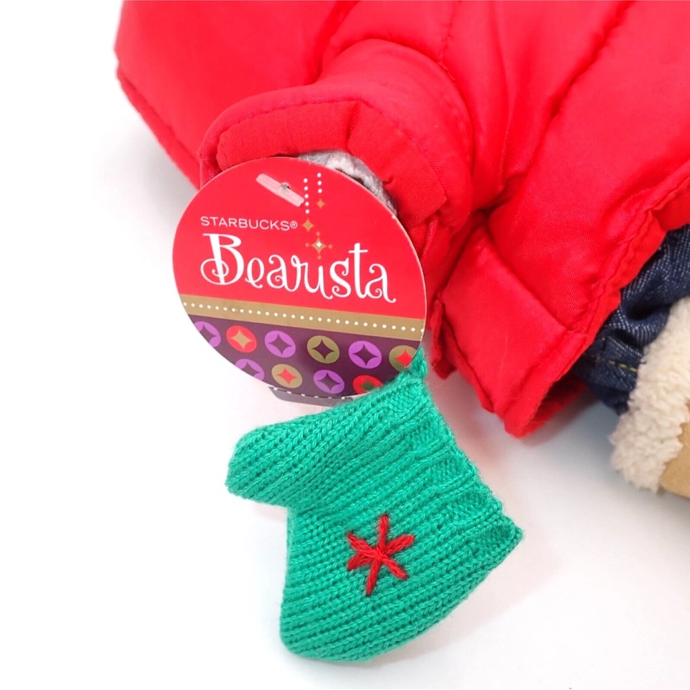 Starbucks Bearista Barista Bear Plush 2006 Puffer Coat Red Coffee Love 51st Ed - Picture 10 of 10